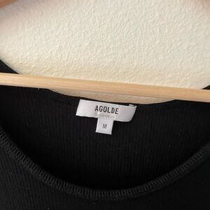 Agolde Ribbed Black Tank Top